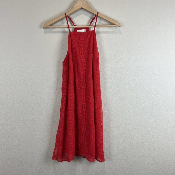 Altard State Red Lace Halter Dress Sleeveless Party Cocktail Mini Size S - Picture 1 of 10